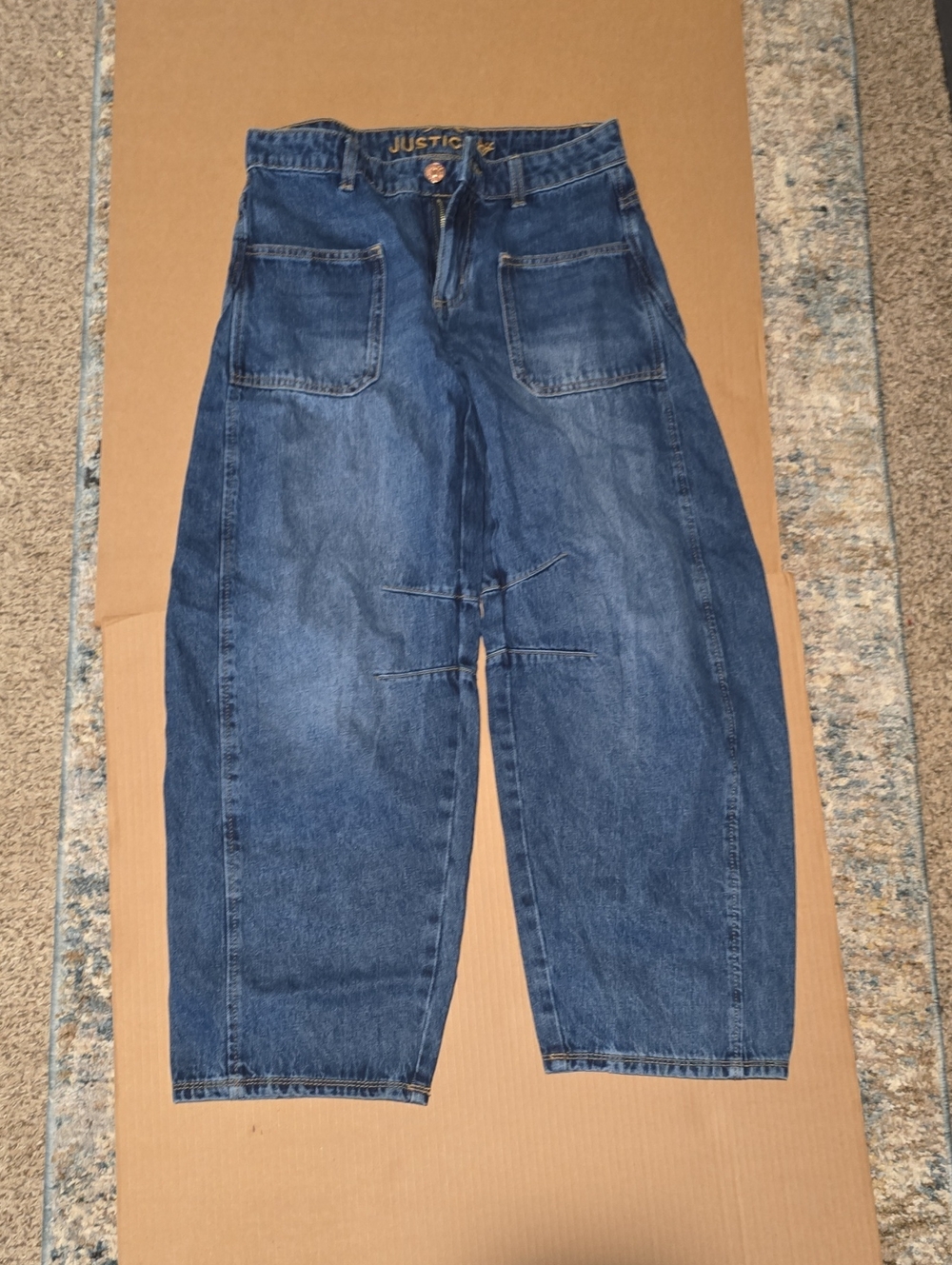 Justice Blue High-Waist Relaxed Jeans #107